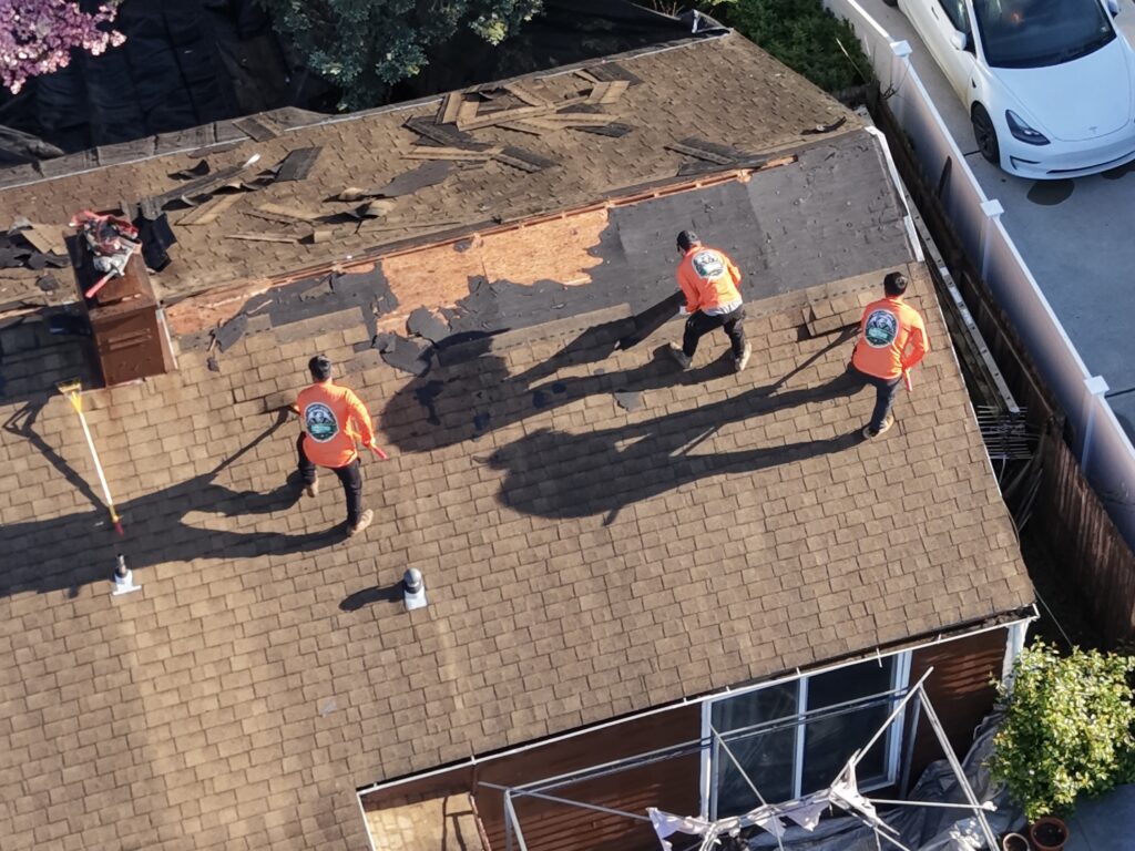 Roof removal process during roof replacement on Callone Avenue in Bethlehem PA