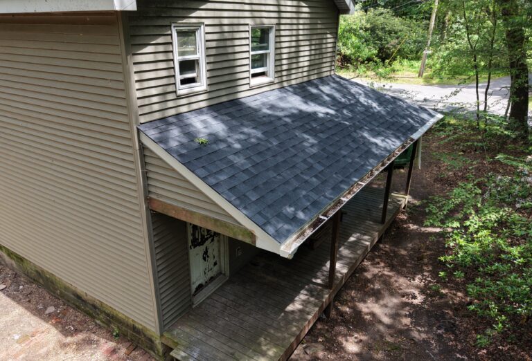 After photo — single family roof replacement in Jim Thorpe PA on Wargo Dr with new GAF Timberline HDZ Charcoal shingles by Roofera
