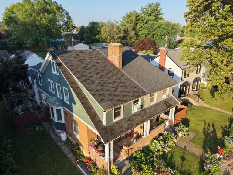 Before photo — half twin roof replacement in Bethlehem PA on West Union Blvd showing aging roof prior to replacement by Roofera